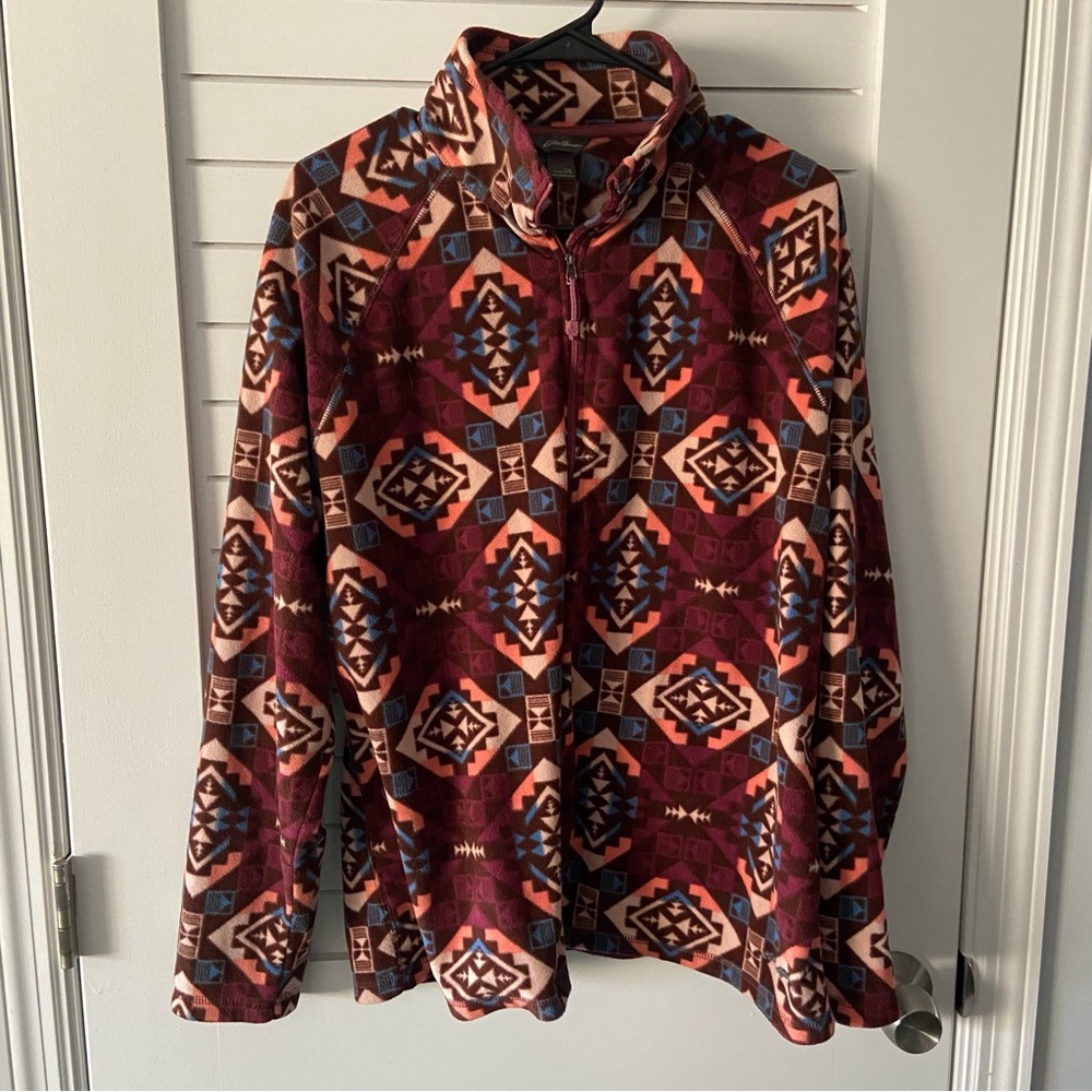 Eddie Bauer Quarter Zip Aztec Sweater Size 2XL